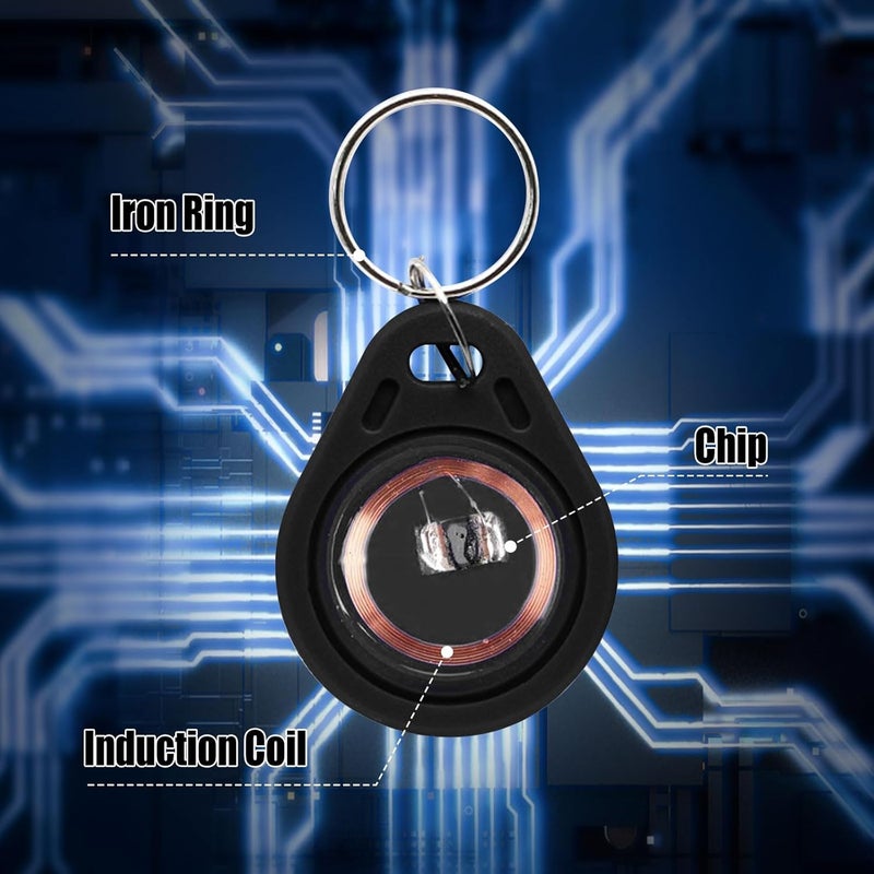 dcvbny 50PCS ID 125KHz RFID Key Tag Writable Rewritable T5577 Key Fob Tag for RFID Writer Black (Original Blank Chip) - Image 3